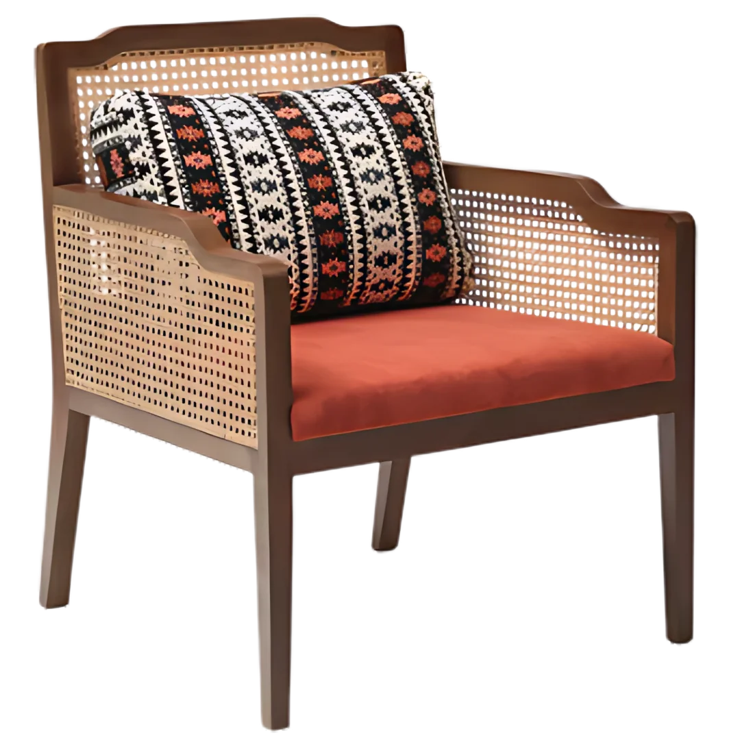 Aarika Teak Wood Lounge Chair - Brown